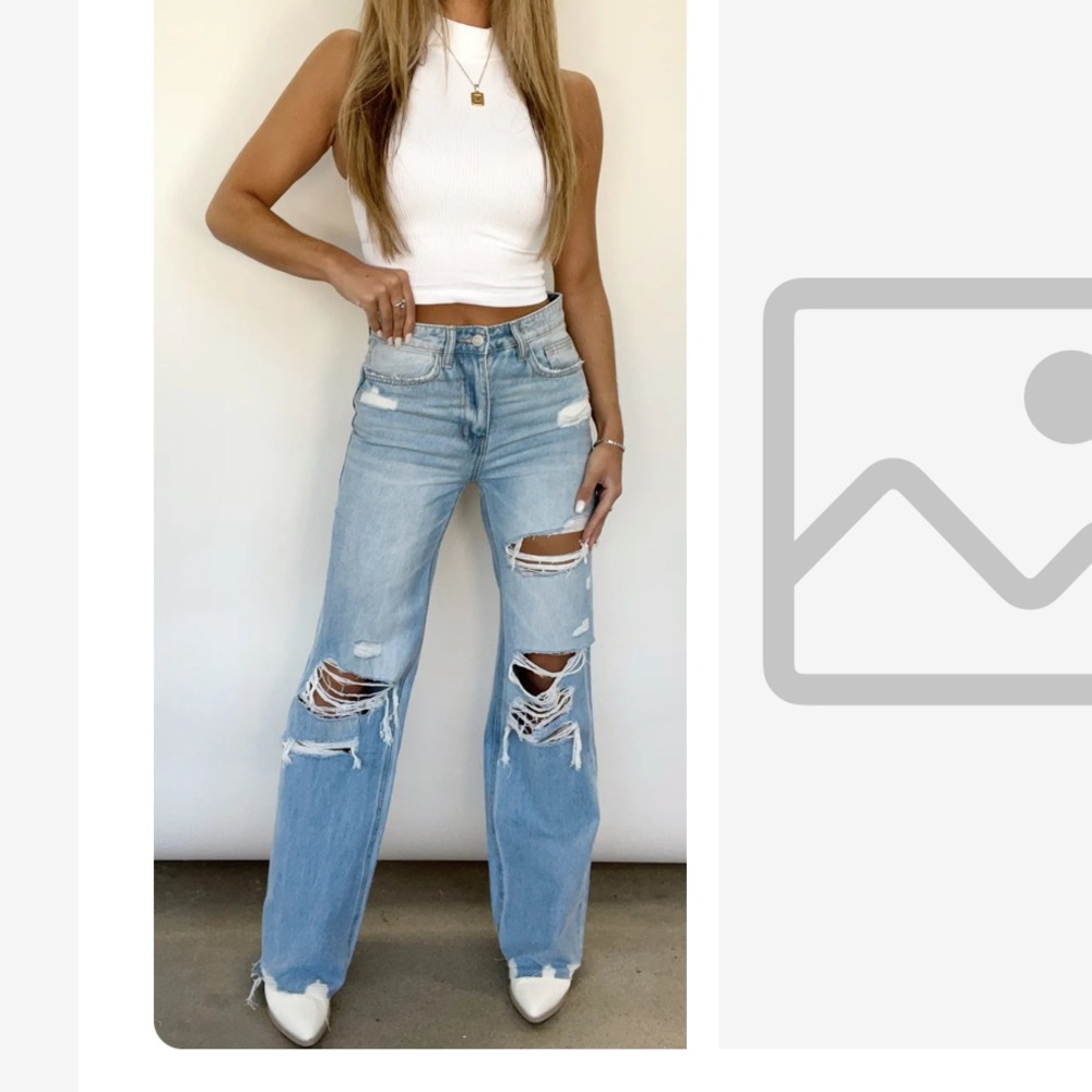 Flying Monkey 90s Style flare distressed jeans - Lane201